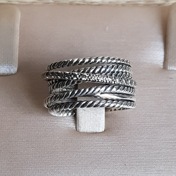 David Yurman Jewelry - David Yurman Large Crossover Diamond Ring 